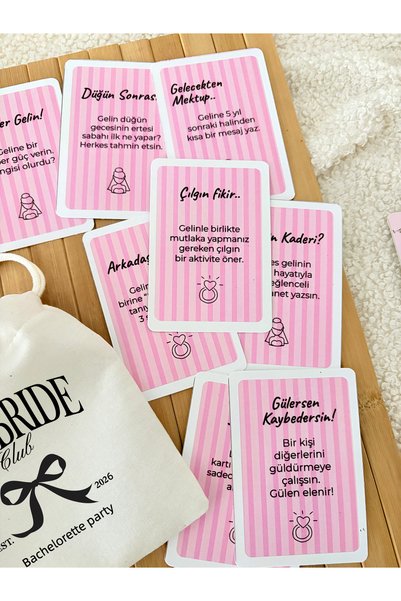 Pankart Evi Bekarlığa Veda Oyun Seti | Kız Kıza 50 adet Sohbet Kartları | Bride To Be Partisi Gelin Nedime Eğlence Seti