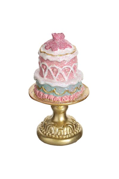 OEM Decoratiune de Craciun Tort Pastel cu Baza Aurie Ø5x9cm - Decoratiuni Aca...