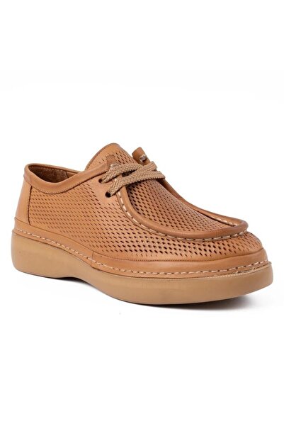 Mammamia 7545 Genuine Leather Casual Women's Shoes-Tan