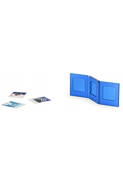 Polaroid Ramă acrilică pentru 3 fotografii - Albastru