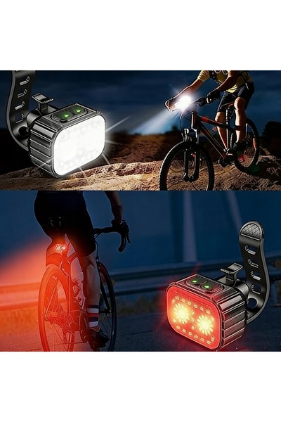 NO BRAND SET DE LĂMPI LED PENTRU BICICLETĂ – FAȚĂ ȘI SPATE – ÎNCĂRCARE USB – ...