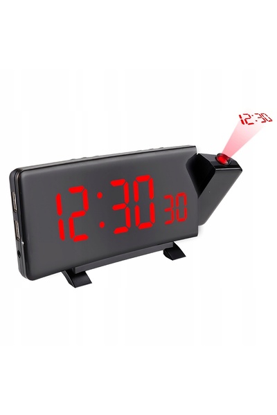 Retoo RADIO-CEAS CU ALARMĂ CU PROIECTOR NEGRU USB CEAS CU ALARMĂ PUTERNICĂ AF...
