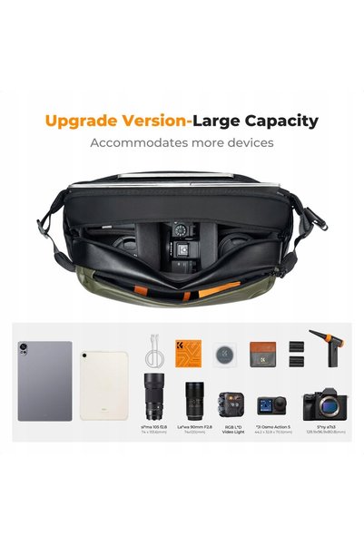 K&F CONCEPT Geantă foto Urban Wander Sling 12 l verde