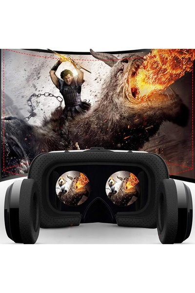 NO BRAND OChelari VR 3D cu căști hi-fi pentru ecrane de 4,7-6 inci, compatibi...