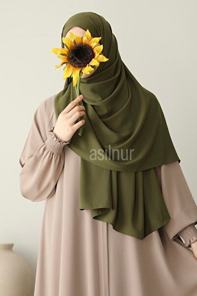 ASİLNUR Elif Büyük Boy Şal 70x220 Yağ Yeşil