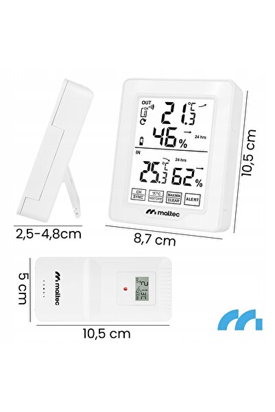 MalTec Stație meteo wireless, termometru, higrometru, senzor, senzor meteo ex...