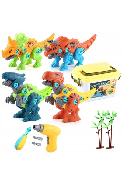 NO BRAND Blocuri de construcție Dinozauri de asamblat prin răsucire + șurubel...