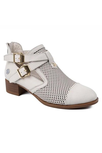 Mammamia 7420 Genuine Leather Casual Women's Shoes-Cream
