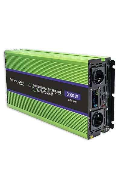 Qoltec Invertor de putere 3000W 12V/230V UPS undă sinusoidală pură LCD încărcare