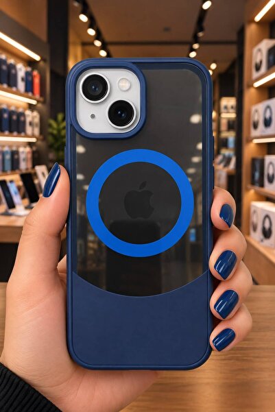 Barbanti iPhone 13/14/15 Uyumlu MagSafe Şeffaf Arka Kapaklı Kamera Korumalı D...