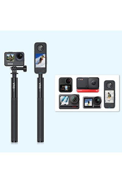 VRIG Băț de extensie monopod de 133cm pentru camere GoPro INSTA360 360 TP-13 ...