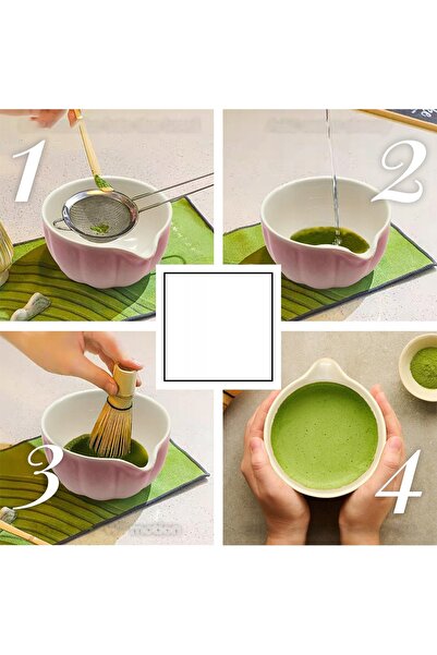 NO BRAND SET DE CEAI MATCHA CU BOL DE PORCELANĂ ȘI FRĂGĂRĂ DE BAMBUS ELEGANT
