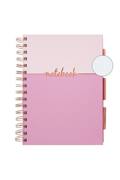 OEM Caiet A5 Dictando Roz Somon Foil Notebook cu Spirala & 4 Subiecte - 128F