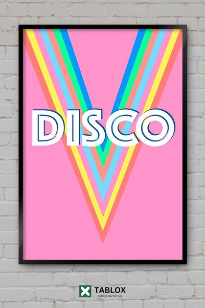 TABLOX Disko Disko Muzika Retro Plesna Žurka Noć Šareni Umeđeni Dekorativni M...