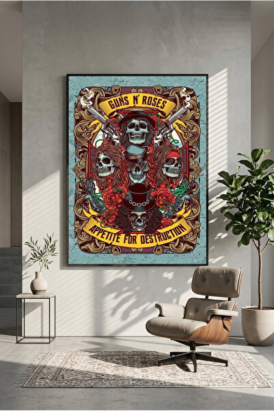 postercraft Гънс Ен Роузис Ретро Дървен Плакат за Маса (Без рамка)