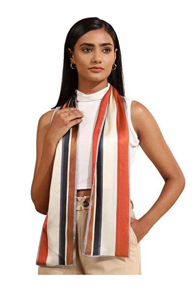 ElevaGlam Special Patterned Scarves Orange Gray Patterned