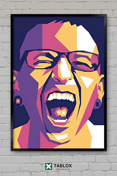 TABLOX Linkin Park Pop Art Rock Metal Band Μουσική Πολύχρωμο Διακοσμητικό Πίν...