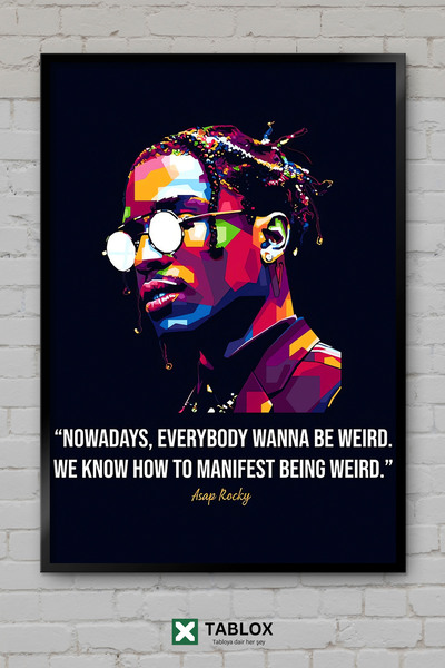 TABLOX Asap Rocky citati reper hip hop muzika uokvirena dekorativna MDF slika