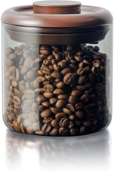 KASTWAVE Glass Coffee Container, 600ml Pop Top Coffee Storage Airtight Canist...