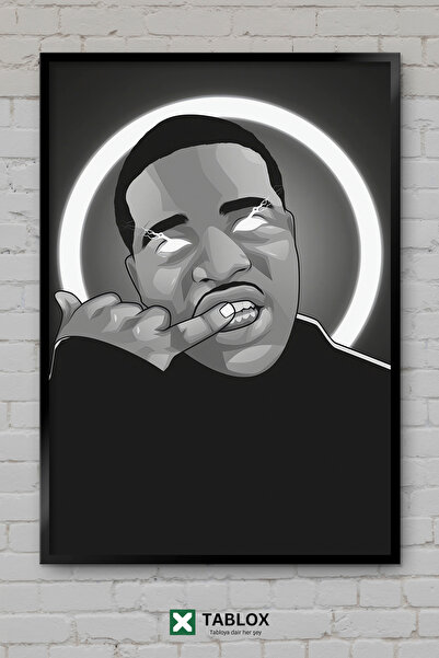 TABLOX Asap Ferg Ράπερ Μαύρο Λευκό Χιπ Χοπ Μουσικό Πλαίσιο Εμφάνισης Διακοσμη...