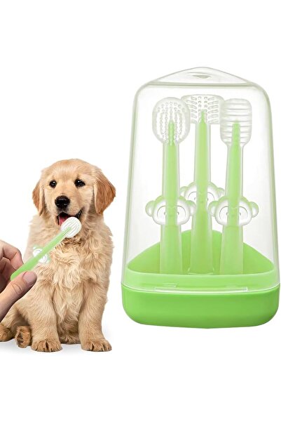 HASTHIP Pet Toothbrush for Dogs & Cats, 3 Pack Dog Cat Finger Toothbrush with...