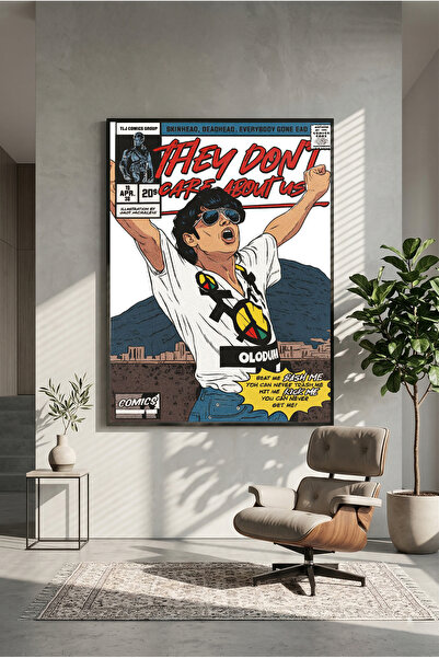 postercraft Michael Jackson They Don't Care About Us Poster retro din lemn pe...