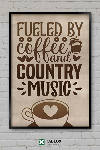 TABLOX Coffee and Country Music Coffee Music Poster Frame Look Decorative Mdf...