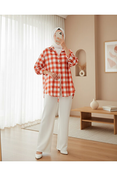 Modamorfo    3900 Oversize Long Basic Shirt - Tan