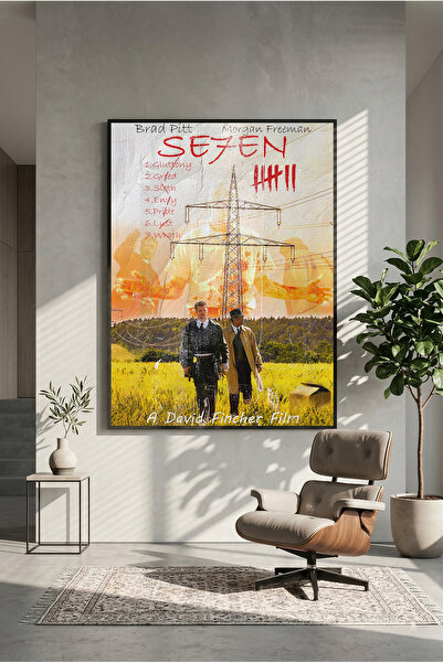postercraft Poster de pictură pe lemn Se7en Retro Art (fără ramă)