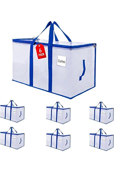GENERAL Moving Bags 105 L, 6-Pack Storage Bags with Zipper, Moving Bags Heavy...