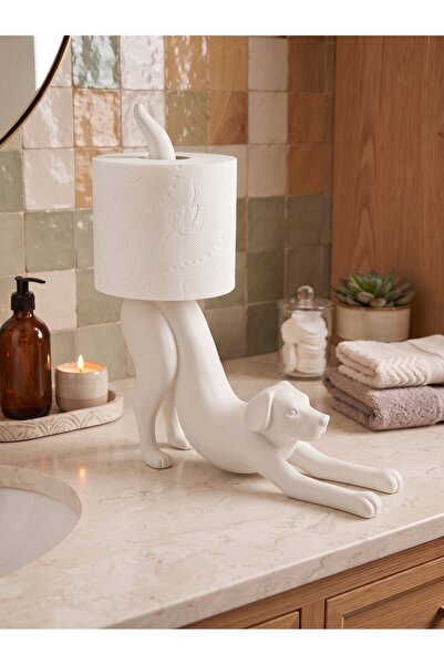 Dumledo Stretching Dog White Toilet Paper Holder |   Decorative Toilet Paper ...
