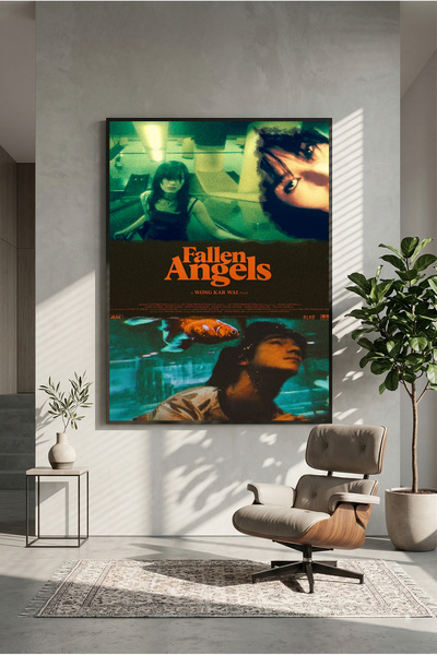 postercraft Afiș retro din lemn cu îngeri căzuți (fără ramă)