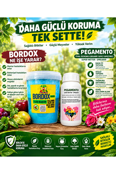 bordox Bakır %25 İçerikli Gübre Bordo 0.5KG/Pegamento 250MLİthal Organik Yayı...