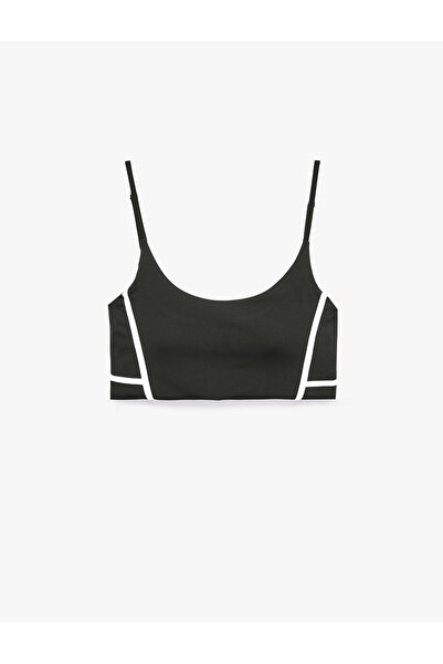 Koton Slim Fit Long Sleeve Ribbed Sports Bra with Straps
