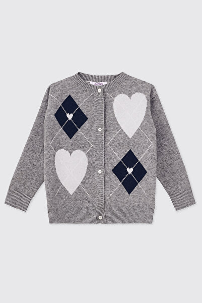 Panço Baby Girl Grey-Melange Cardigan