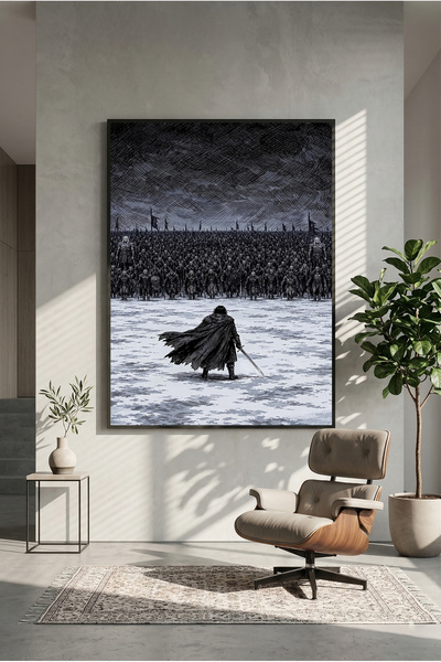 postercraft Игра на тронове Джон Сноу Арт Дървен настолен плакат (Без рамка)