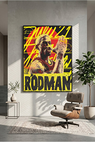 postercraft Poster retro din lemn cu Dennis Rodman (fără ramă)