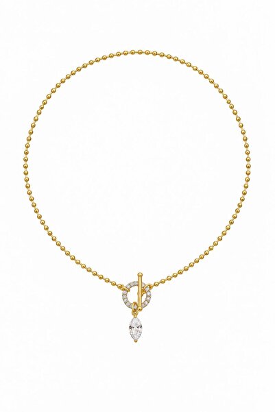 Charmist Lumiere Collection Marquise Zirkon Taşlı Çelik Üzeri Altın Kaplama K...