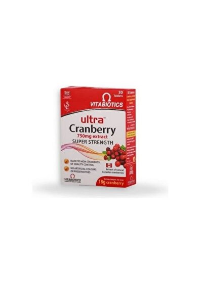 Vitabiotics Ultra Cranberry Extract 750 mg Tablets 30 Count