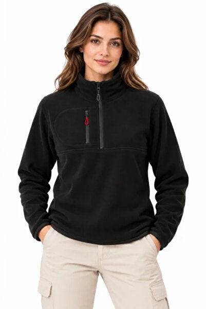 Şeker Portakalım Polar Fleece Stand Collar Half Zipper Regular Fit Winter Swe...