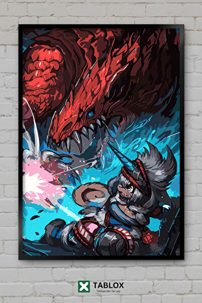 TABLOX Monster Hunter World Game Monster Hunter Αφίσα με Πλαίσιο Προβολής Δια...