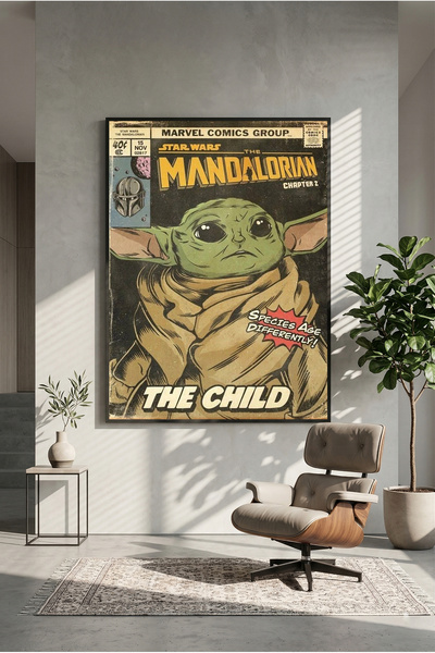 postercraft Poster retro din lemn cu tematică Star Wars The Mandalorian (fără...