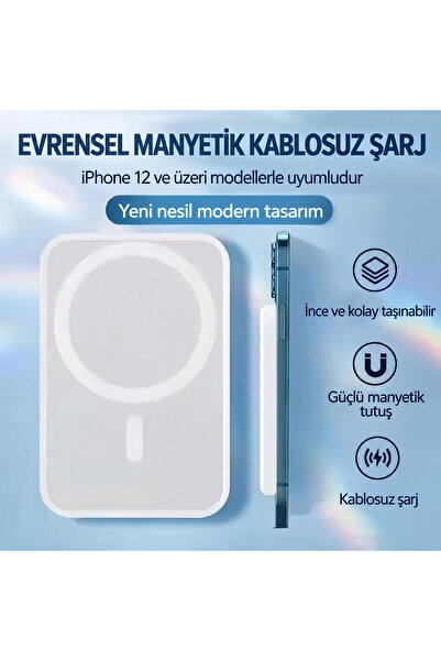 WOTOBEUS Power Bank 5000 Mah Taşınabilir Magsafe Özellikli İphone Ve Android ...