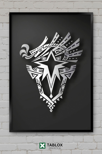 TABLOX Monster Hunter Iceborne Game Tableau decorativ din MDF cu aspect de ca...