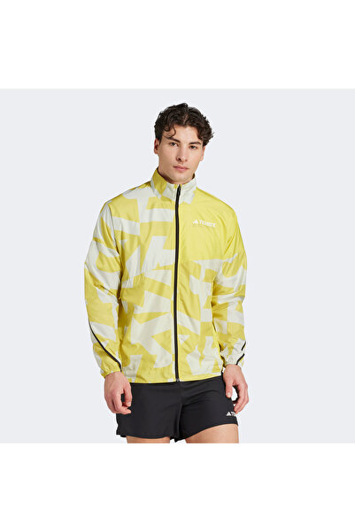 adidas Terrex Multi Printed Wind Erkek Sarı Ceket