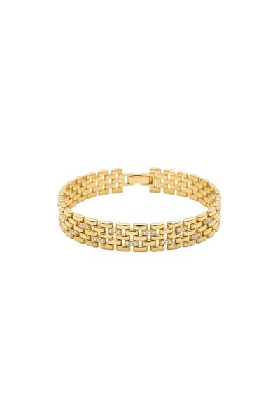 Charmist Timeless Collection Zirkon Taşlı Çelik Üzeri Altın Kaplama Örgü Link...