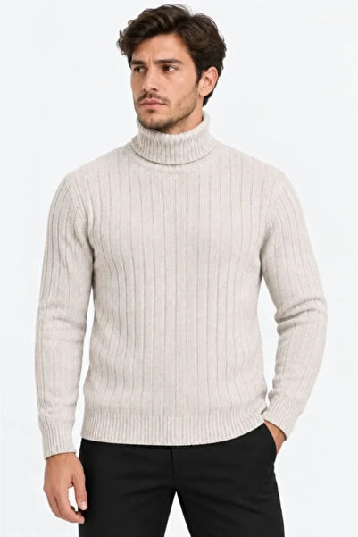 Generic Brand Men's Turtleneck Full-Throated Thick Ribbed Regular Fit Knitwea...