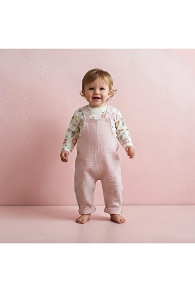 BİANCOFİGLİO Combed Cotton Fabric Salopet Adjustable from Shoulder to Length