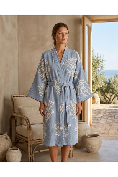 SOLUTE Müslin Kimono bornoz