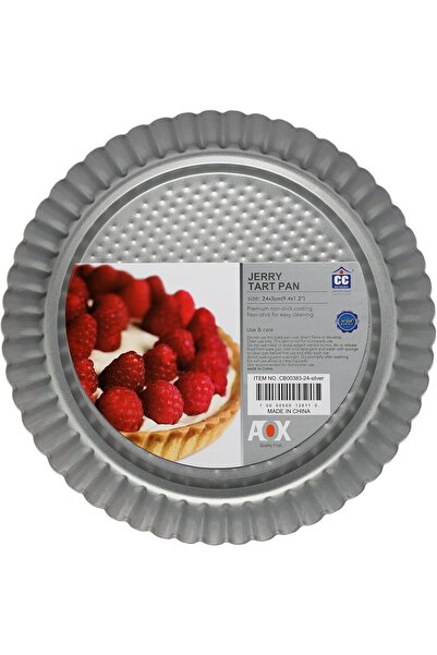 Generic صينية تارت دائرية غير لاصقة من AOX مقاس 24 سم |   قالب تارت وتشيز كيك...
